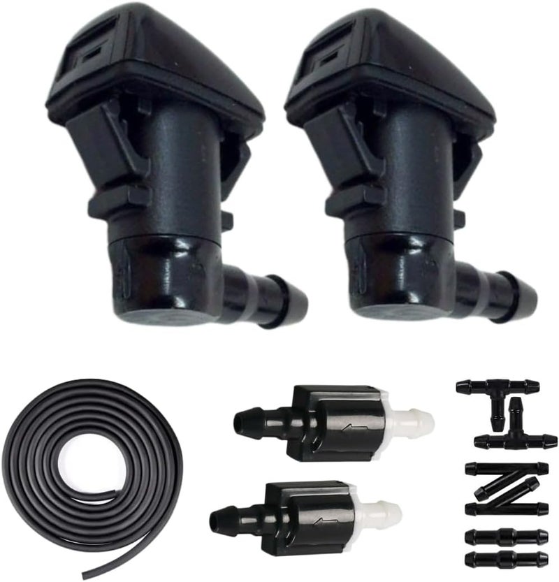 Click&Fit Windshield Washer Nozzles Kit replacement for Ford Fiesta 2011-2022, Transit 2015-2022, F250 F350 F450 F550, Ecosport – Wiper washer sprayers repair replases BE8Z-17603-A (Extended Kit) - Image 1